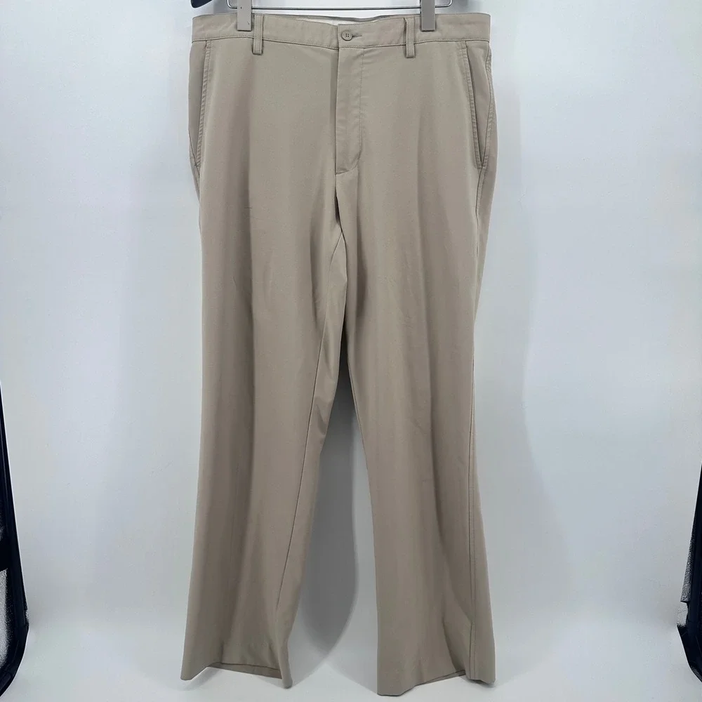 FootJoy Golf Pants Mens 36x32 Khaki Tan Performance Stretch Flat Front